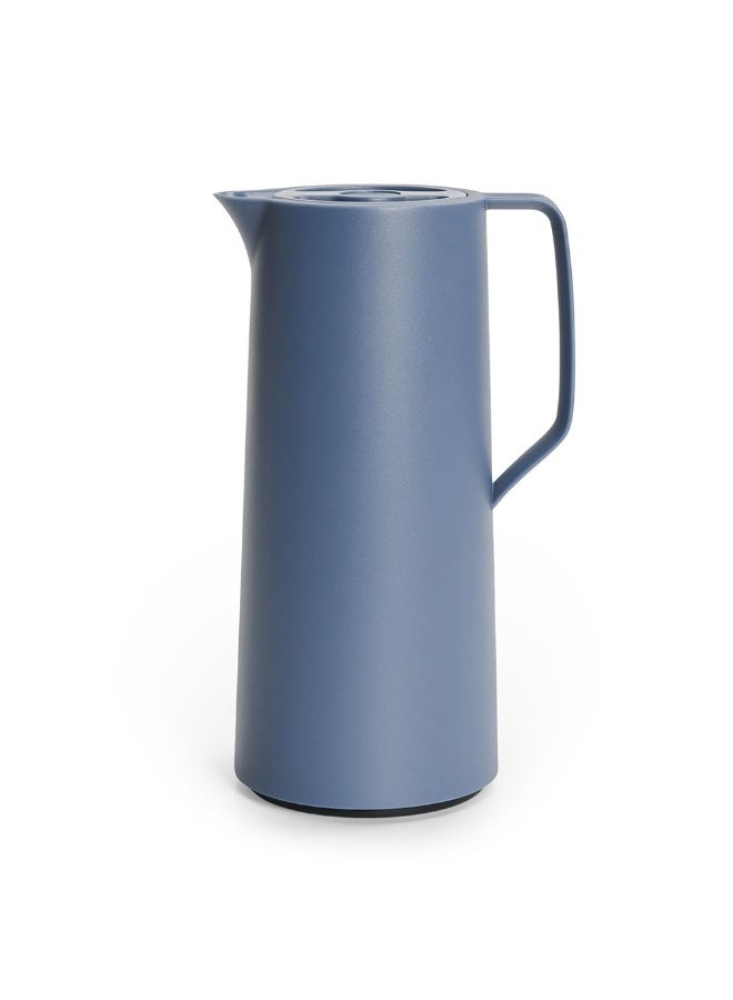 EMSA Motiva Quick Press Vacuum Flask 1L – Blue Premium Thermal Jug for Hot & Cold Drinks – Modern Coffee & Tea Serving Flask – Made in Germany - Image 1