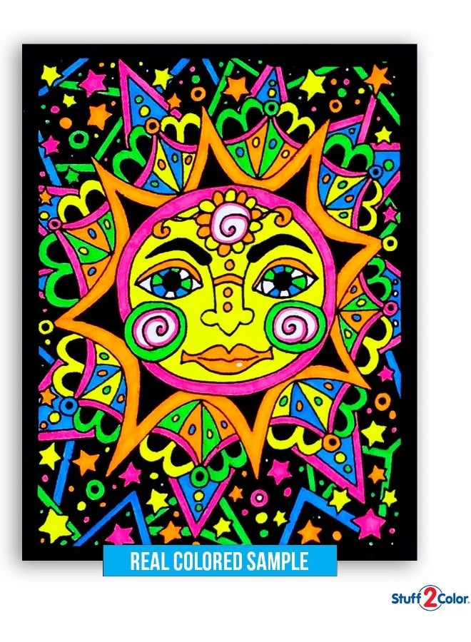 Stuff2Color Super Pack of 18 Fuzzy Velvet Coloring Posters Original Edition  Great for Family Time Coloring Arts Crafts Travel School Care Facilities All Ages Fun Girls Boys Adults Kids 1 Pack - Image 1