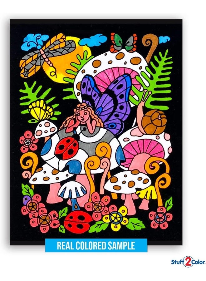 Stuff2Color Super Pack of 18 Fuzzy Velvet Coloring Posters Original Edition  Great for Family Time Coloring Arts Crafts Travel School Care Facilities All Ages Fun Girls Boys Adults Kids 1 Pack - Image 2