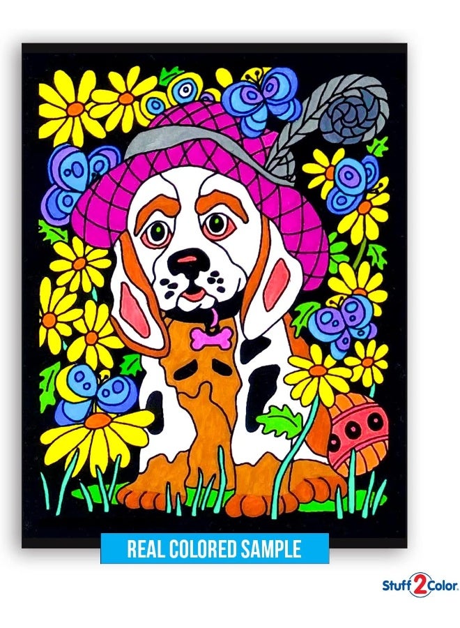 Stuff2Color Super Pack of 18 Fuzzy Velvet Coloring Posters Original Edition  Great for Family Time Coloring Arts Crafts Travel School Care Facilities All Ages Fun Girls Boys Adults Kids 1 Pack - Image 5