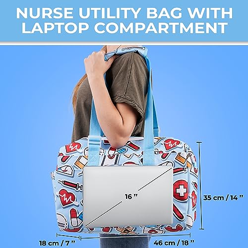 SHYLERO Nurse Bag and Utility Tote Waterproof Top YKK Zip L18 x H14 x W7 46x18x36cm Cure All - Image 3