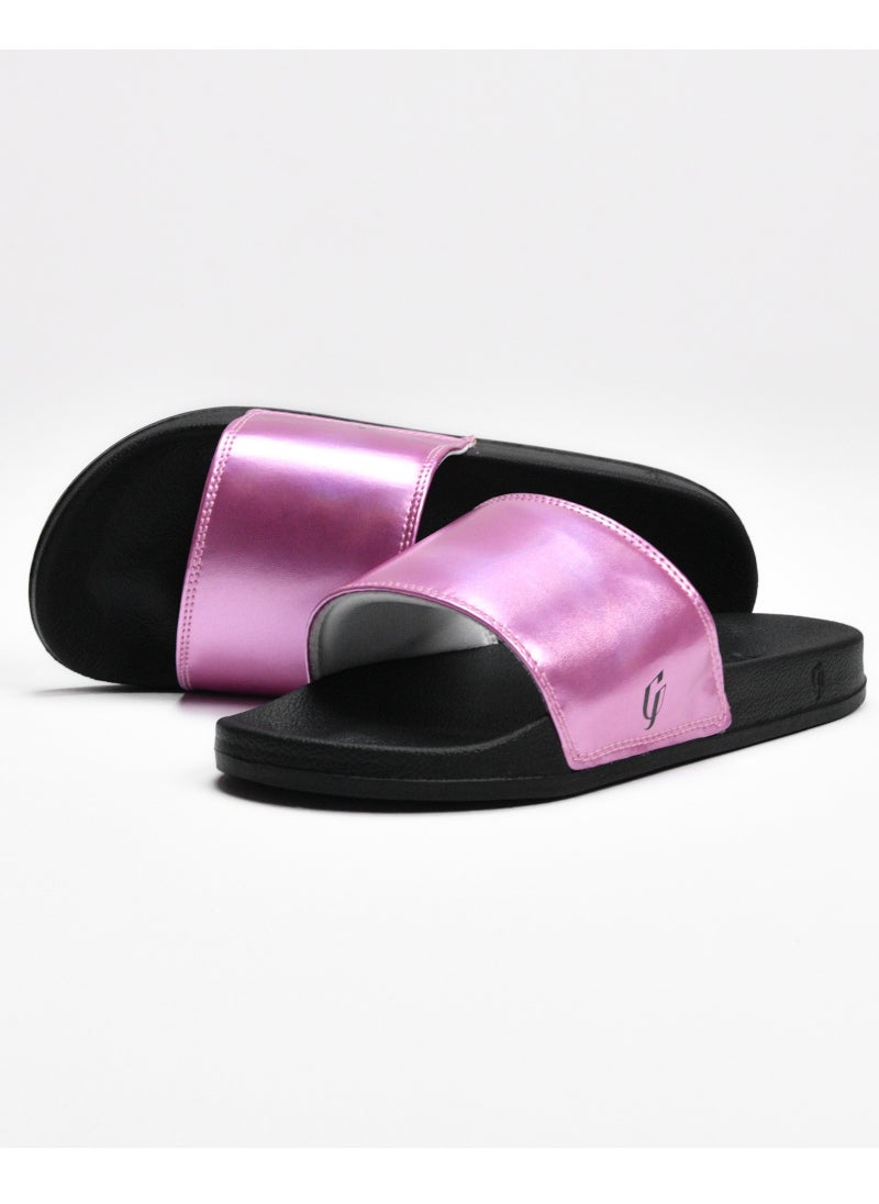 Shiny Upper Padding slide slipper For Women