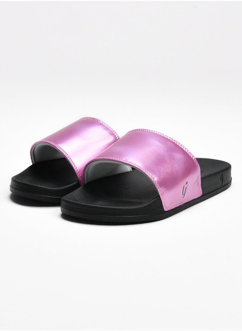 Shiny Upper Padding slide slipper For Women