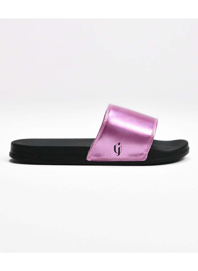 Shiny Upper Padding slide slipper For Women