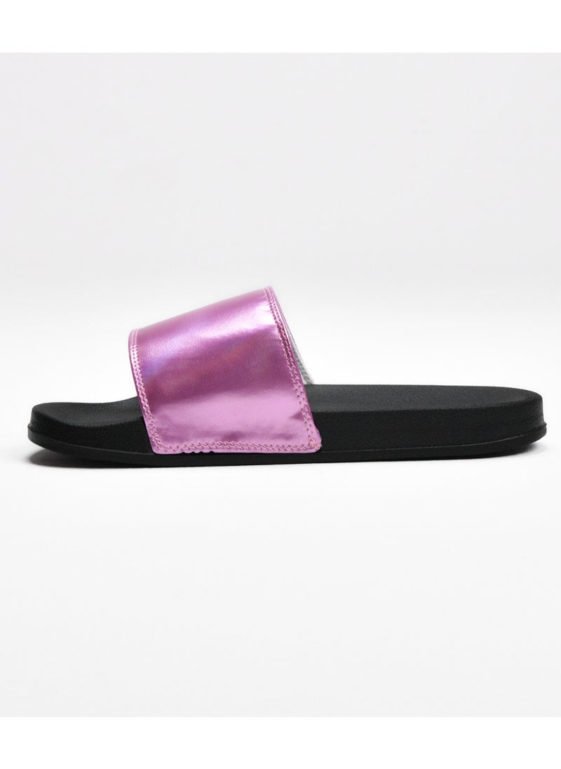 Shiny Upper Padding slide slipper For Women