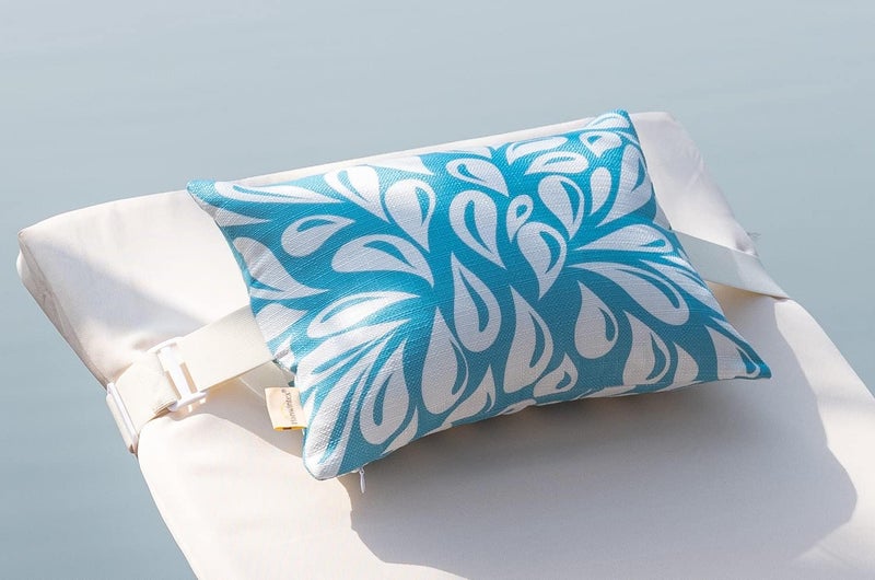 vmgreen Adirondack Chair Head Resting Pillow&Cushion, Outdoor Waterproof Patio Decorative Pillows with Insert for Lounge Chaise Beach Chair Neck Support 2 Pack Size 11”*16” Lake Blue - Image 4