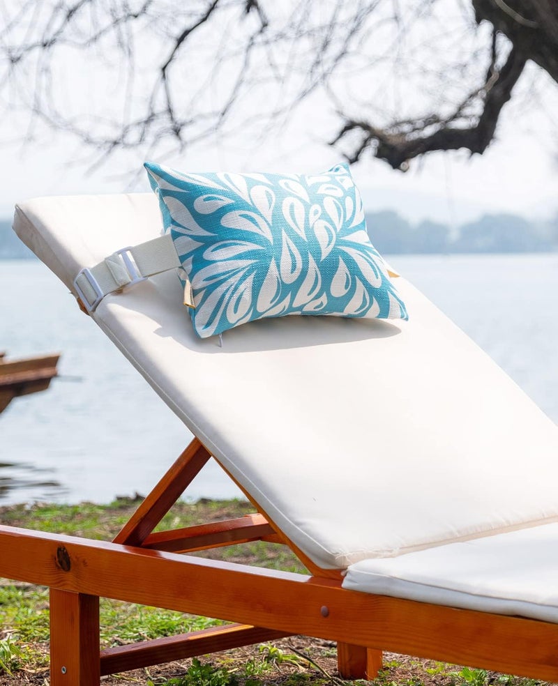 vmgreen Adirondack Chair Head Resting Pillow&Cushion, Outdoor Waterproof Patio Decorative Pillows with Insert for Lounge Chaise Beach Chair Neck Support 2 Pack Size 11”*16” Lake Blue - Image 2