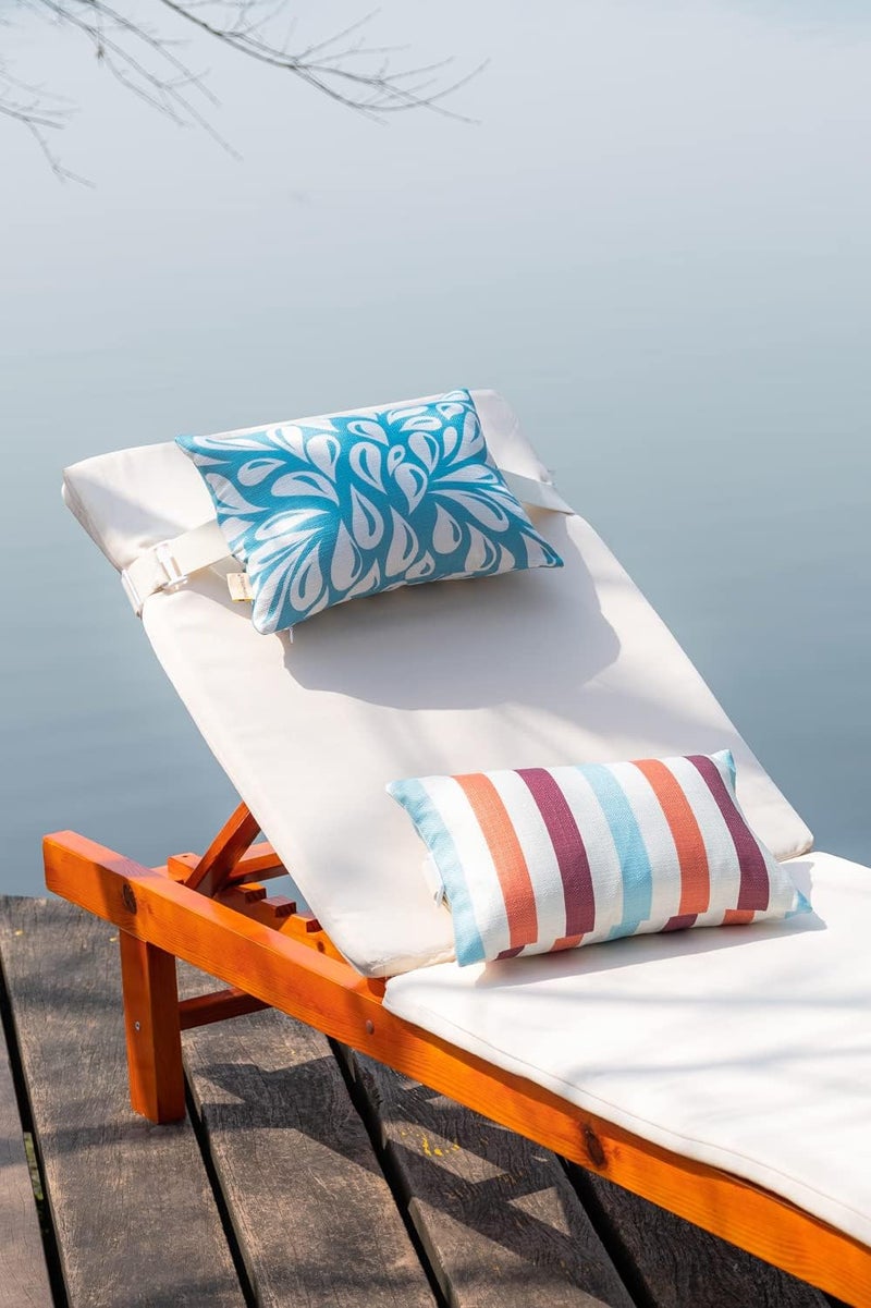 vmgreen Adirondack Chair Head Resting Pillow&Cushion, Outdoor Waterproof Patio Decorative Pillows with Insert for Lounge Chaise Beach Chair Neck Support 2 Pack Size 11”*16” Lake Blue - Image 3