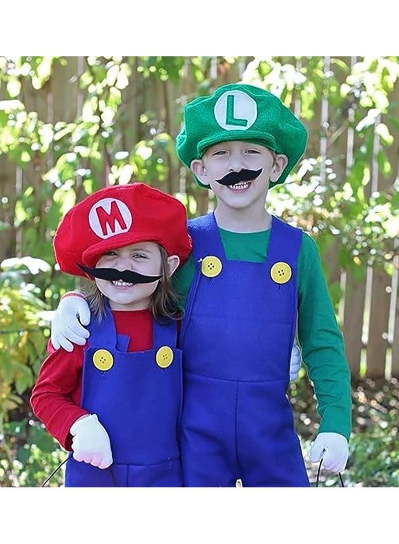 Super Brothers Cosplay Kids Costume Mario Cosplay Jumpsuit Plumber Costume with Hat Mustache - Image 5