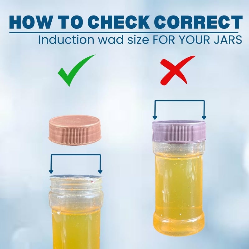 Smartpack Induction Wad for Packing PET (Transparent) Plastic Jars Bottle | Sealing Wad | Jar Packing Wad | Paperboard with Silver Foil | Two Piece Seal Liner | PET type Size 73.2MM with 500Piece - Image 5