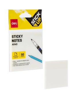 Deli 50-Sheet Semi-Transparent Milky White Sticky Notes 3x3 Inch Size  - Image 1