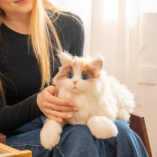 Chongker Stuffed Animals Handmade Realistic Cat Plush Toy for Elderly Adults Women Kids Cat Pet Lover Surprise Gifts - Image 1