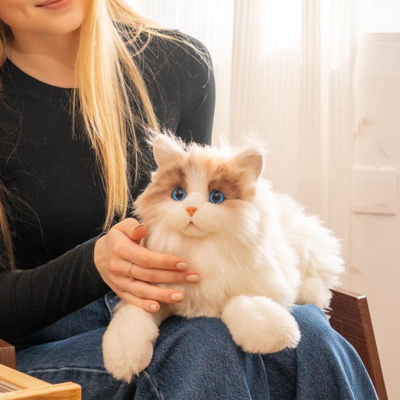 Chongker Stuffed Animals Handmade Realistic Cat Plush Toy for Elderly Adults Women Kids Cat Pet Lover Surprise Gifts - Image 2
