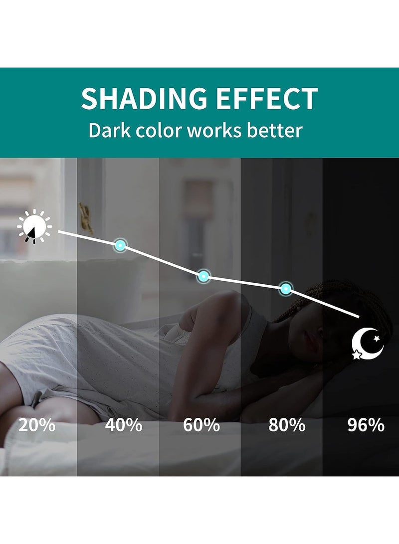 general Blackout curtains - Set of 2 blackout curtain panels with insulating rings for bedroom, living room (brown, 140 x 240 cm) - Image 4