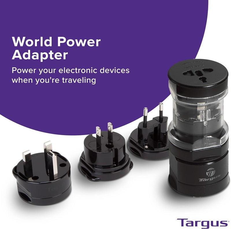 targus Universal Travel Adapter, International Plug Adapter, Travel Worldwide Power Adapters for Europe, UK, Asia, Africa, LAC, MENA, & USA, Travel Plug Adapter and Voltage Converter (APK01US1) - Image 4