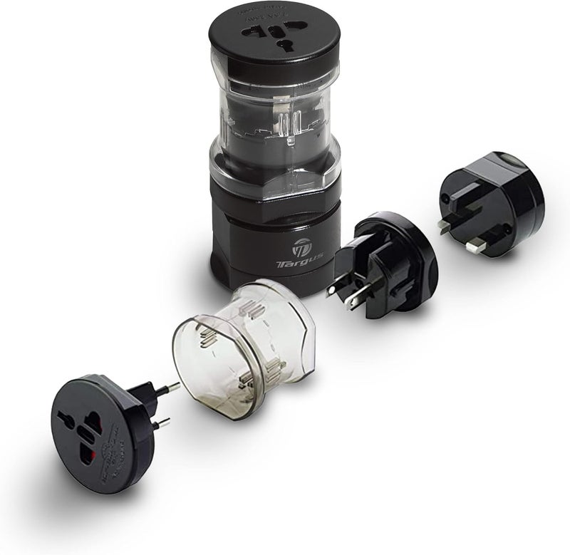 targus Universal Travel Adapter, International Plug Adapter, Travel Worldwide Power Adapters for Europe, UK, Asia, Africa, LAC, MENA, & USA, Travel Plug Adapter and Voltage Converter (APK01US1) - Image 1