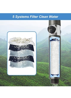Excefore Shower Head, High Pressure Shower Head, High Pressure Remove Chlorine and Impurities, with 3 Spray Modes, Massages Scalp to anti Hairfall and Dry Skin, Grey  - Image 5