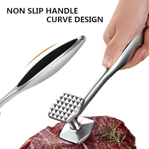 Clovis Meat Tenderizer, Dual-Sided Nails Meat Mallet, Meat Hammer Used for Steak, Chicken, Fish?Meat Pounder with Rubber Comfort Grip Handle, Meat Tenderizer Tool (1 pcs) - Image 4