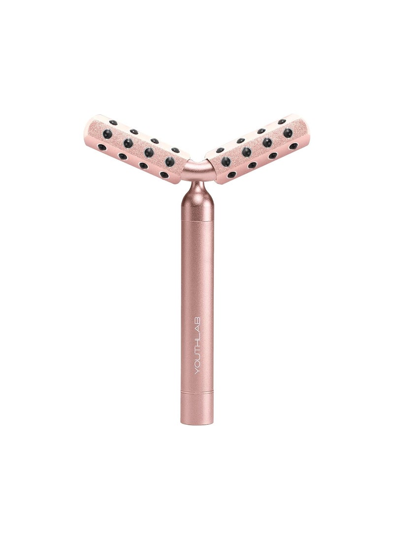 YouthLab YouthLab Revolution Roller - Germanium Stone Uplifting Face/Body Beauty Massage Tool/Roller/Wand for Skin Tightening/Firming, De-Puffing, Anti-Aging (Rose Gold) 