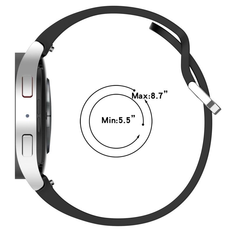 erorex For Samsung Galaxy Watch 6 Classic 47Mm Solid Color Silver Buckle Quick Release Silicone Watch Band(Grey) - Image 5