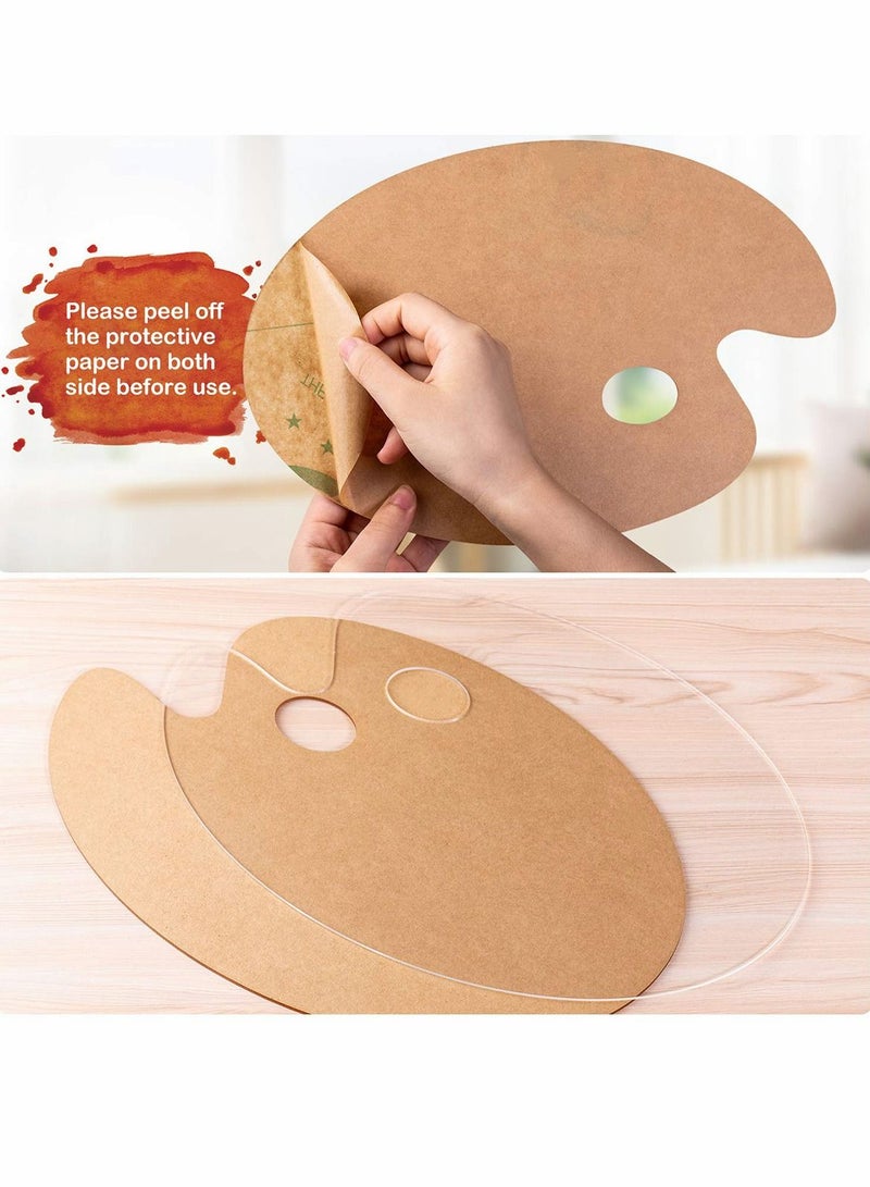 Excefore 3 Pcs Acrylic Paint Palette Clear Art Palette for Adults and Kids, Easy Clean Transparent Non Stick Oil Paint Palette with Protective Kraft for Oil Watercolor Craft DIY Art Painting - Image 3