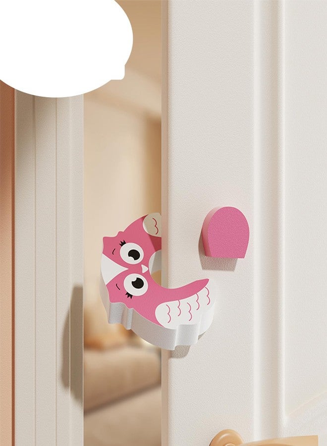 Leeonz Baby Cartoon Door Stopper, Children's Anti-Pinch Safety Creative Door Stop, Windproof Door Stopper to Prevent Closing, Baby Safety Door Card (1Piece,Pink-Bird) - Image 1