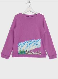 Girls Graphic Printed Sweatshirt
