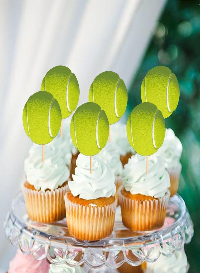 Ercadio 24 Pack Double Sided Tennis Cupcake Toppers Sports Ball Cupcake Picks Tennis Theme Birthday Cake Decorations for Baby Shower Kids Birthday Party Cake Decorations Supplies - Image 5