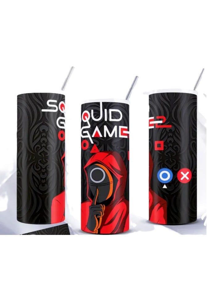 20oz Squid Game Print Stainless Steel Tumbler with Lid and Straw - pzsku/Z855886BC8978AB53C8E4Z/45/_/1737381655/ce2ef7e2-31c7-4ff1-ae19-ba94670435f4