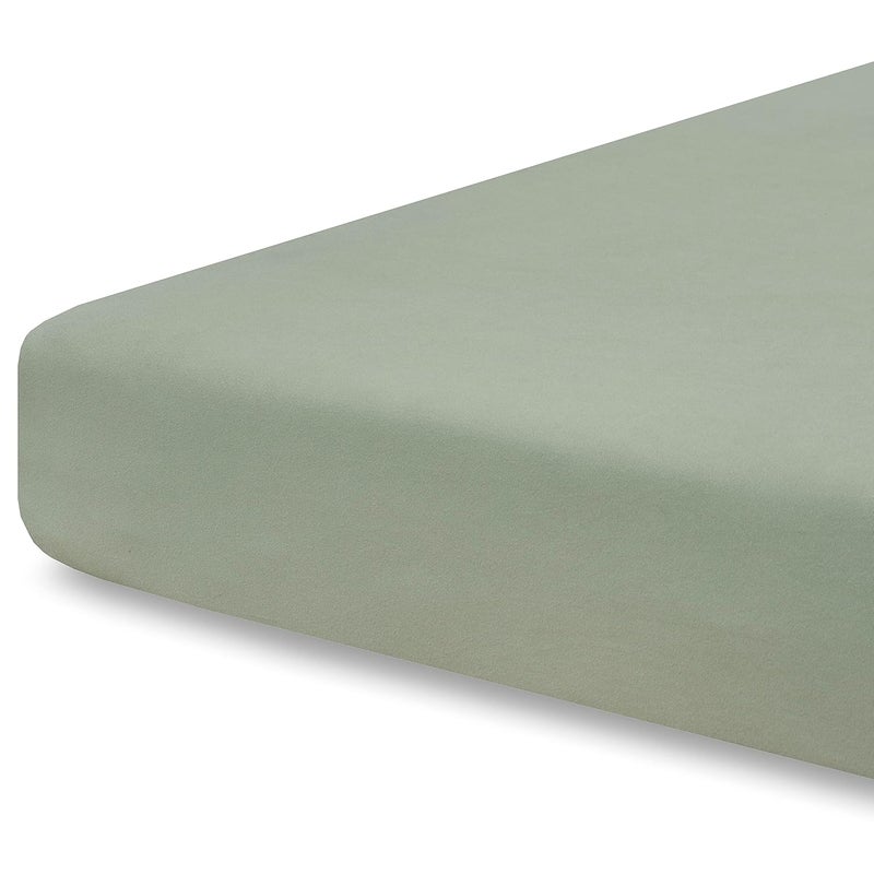 Pobibaby  Single Solid Premium Fitted Baby Crib Sheets for Standard Crib Mattress  UltraSoft Cotton Blend Safe and Snug and Stylish Solid Crib Sheet Sage Green - Image 1