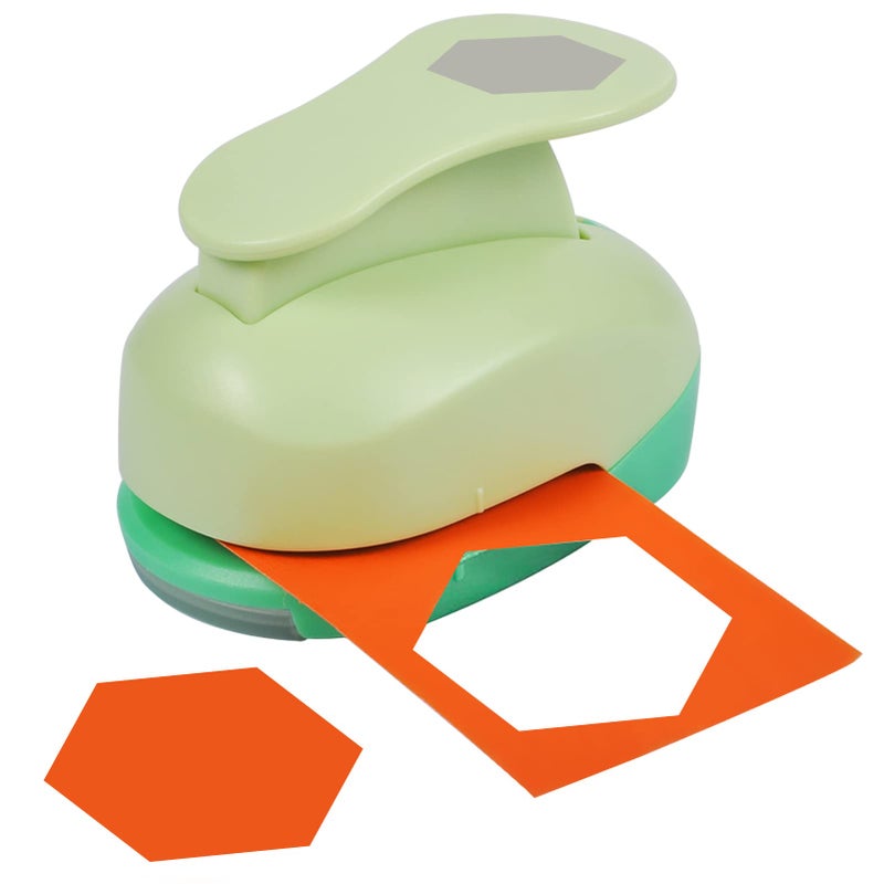 UCEC 275 Inch Hexagon Paper Punch for Scrapbooking and Card Making Heavy Duty Craft Punch for 80 lb Cardstock Large Geometric Punch with Ergonomic Handle and Safety Lock - Image 3