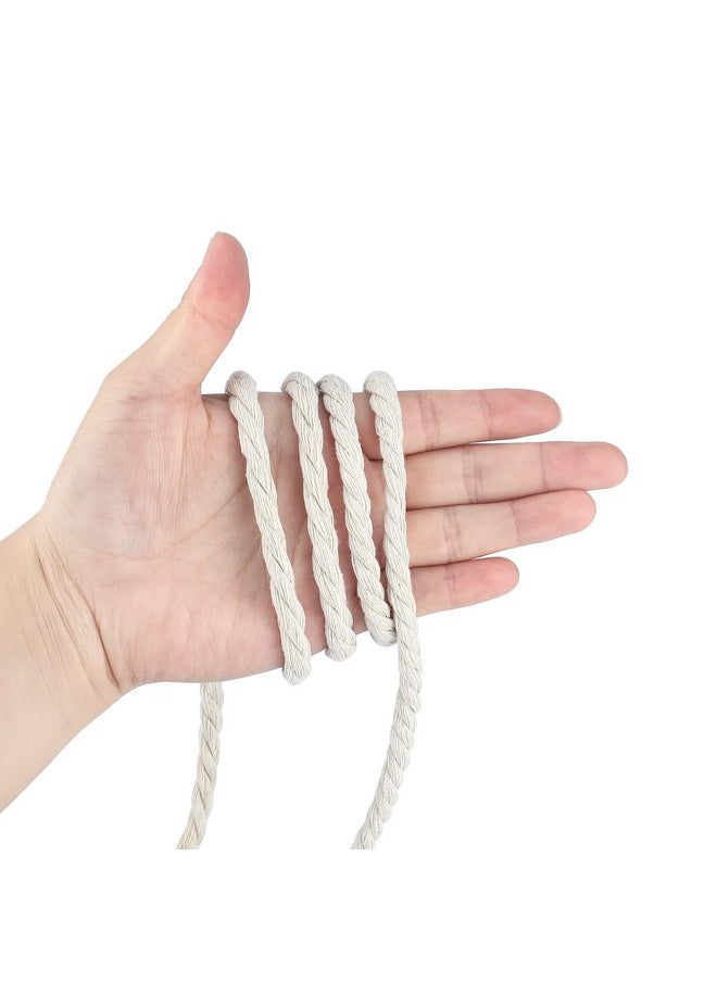 jijAcraft Cotton Cord 6Mm X 66 Feetnatural Cotton Macrame Twine String Rope Cord3 Ply Unbleached Macrame Rope1 4 Inch White Cotton Craft Rope For Wall Hangingsplant Hangersdecorpet Toys  - Image 4