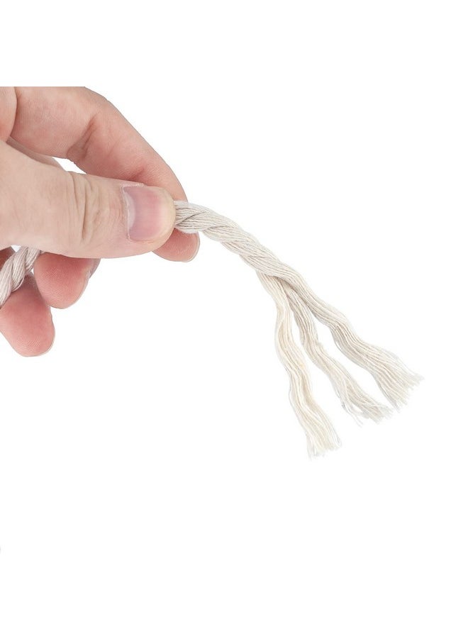 jijAcraft Cotton Cord 6Mm X 66 Feetnatural Cotton Macrame Twine String Rope Cord3 Ply Unbleached Macrame Rope1 4 Inch White Cotton Craft Rope For Wall Hangingsplant Hangersdecorpet Toys  - Image 3