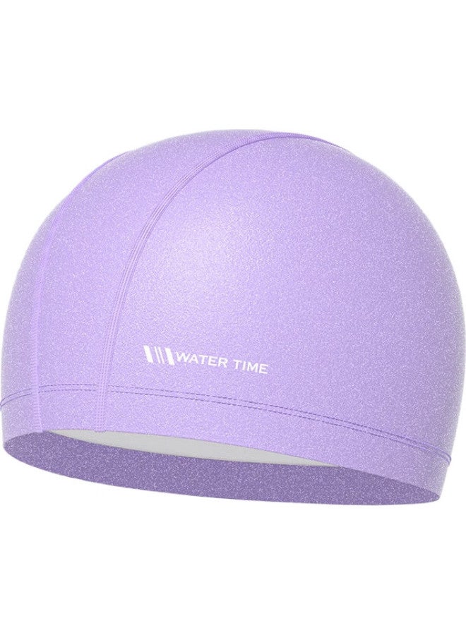 WATERTIME Silicone Layered Swimming Cap For Men And Women, Extra Large Size For Long Hair, Starlight Series In Purple - Image 3