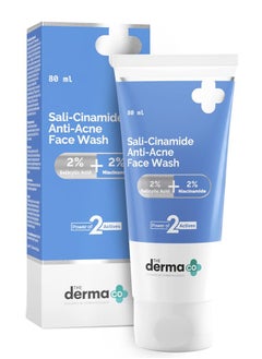 The Derma Co Sali-Cinamide Anti-Acne Face Wash with 2% Salicylic Acid & 2% Niacinamide - 80ml