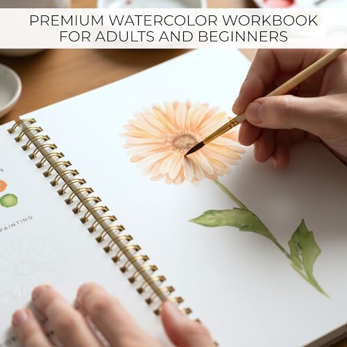 ZICOTO Beautiful Watercolor Workbook for Beginners Relaxing Easy to Paint Water Coloring Book with Floral Designs on Premium Paper Perfect for Gifting to Spark Creativity Joy for Adults - Image 3