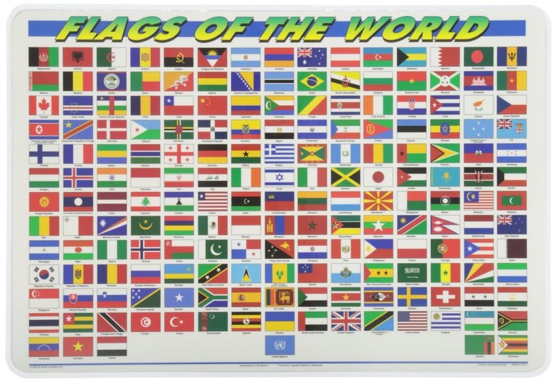 Painless Learning Flags of The World Placemat Large