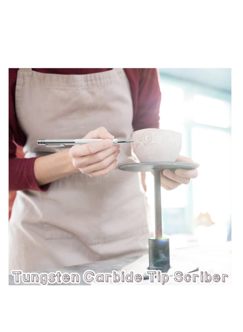 Yakumuz 2Pcs Tungsten Carbide Tip Scriber With 12 Replacement Marking Tip, Yakumuz Aluminium Magnet Carbide Scribe Tool Etching Pen With Clip, Metal Engraving Pen for Glass / Ceramics / Hardened Steel / Metal Sheet - Image 5