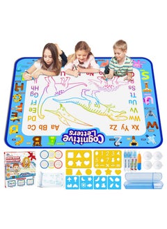 Jasonwell Aqua Water Doodle Mat 40 X 32 Inches Large Magic Drawing Doodling Mat Coloring Mat Educational Toys Christmas Birthday Gifts For Kids Toddler Boys Girls Age 2 3 4 5 6 7 8 Year Old (Alphabet)  - Image 1