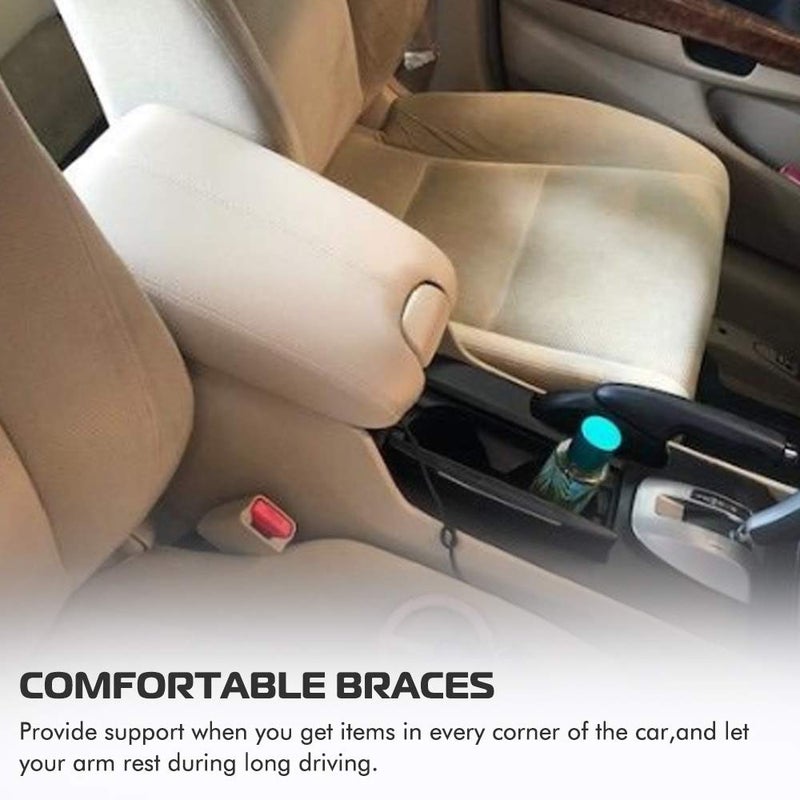 A ABIGAIL غطاء مسند الذراع لكونسول الوسط بديل متوافق مع هوندا أكورد 2008 2009 2010 2011 2012 جلد صناعي غطاء كونسول (بيج) - Image 3