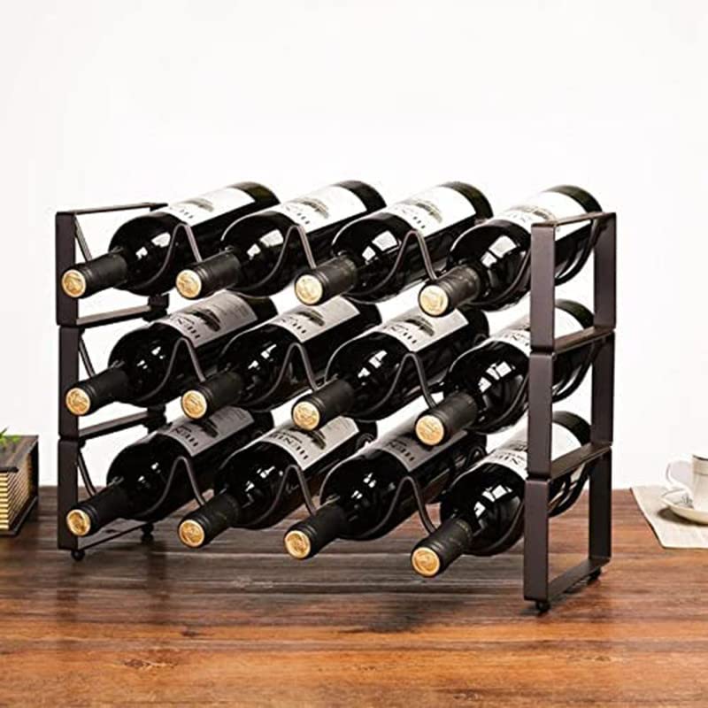 MosQuick® Metal Steel Free-Standing 3 Bottle Modular Wine Rack Storage Organizer for Kitchen Countertop, Table Top, Pantry, Fridge - Holder for Wine, Beer, Pop/Soda, Water, Stackable-1 pc - Image 5