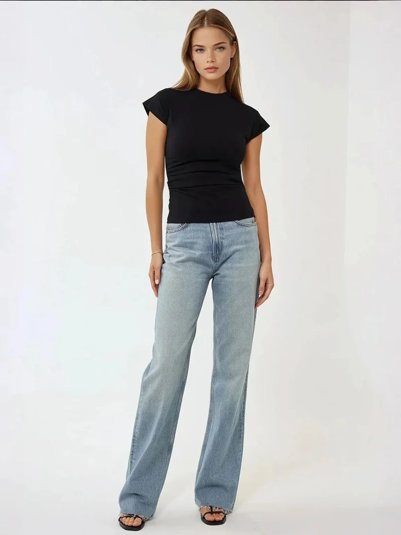 HICCUP Fitted Crew Neck Short Sleeve T-Shirt