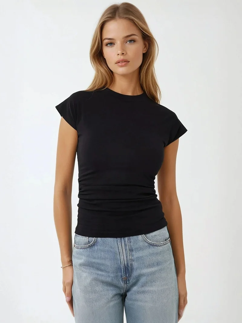 HICCUP Fitted Crew Neck Short Sleeve T-Shirt