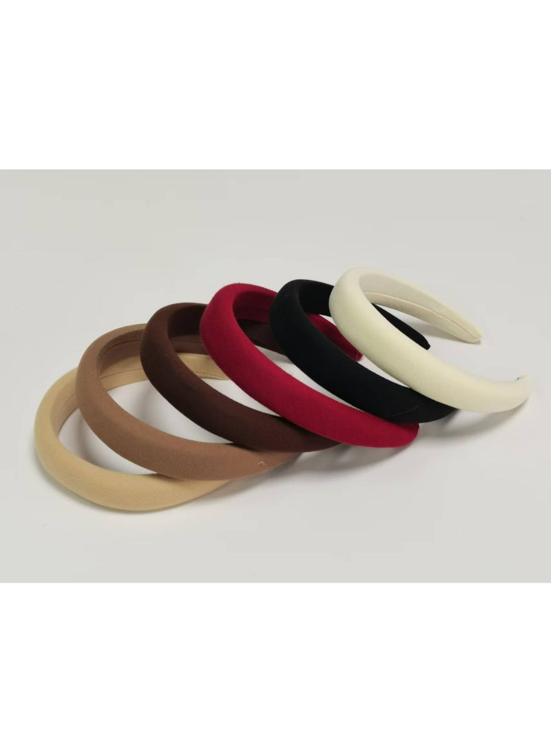 6 Pcs Knotted Wide Headbands for Fashion Women Girls Cute, Non-slip Solid Color Hair Bands Hair Hoops Hair Accessories for Daily Festival Gifts（Plush style） - Image 2