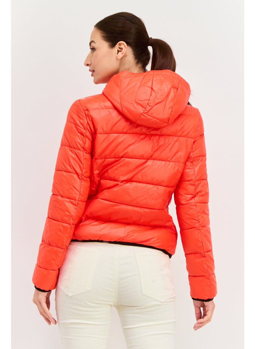 HUGO BOSS Women Quilted Puffer Jacket, Red  - Image 2