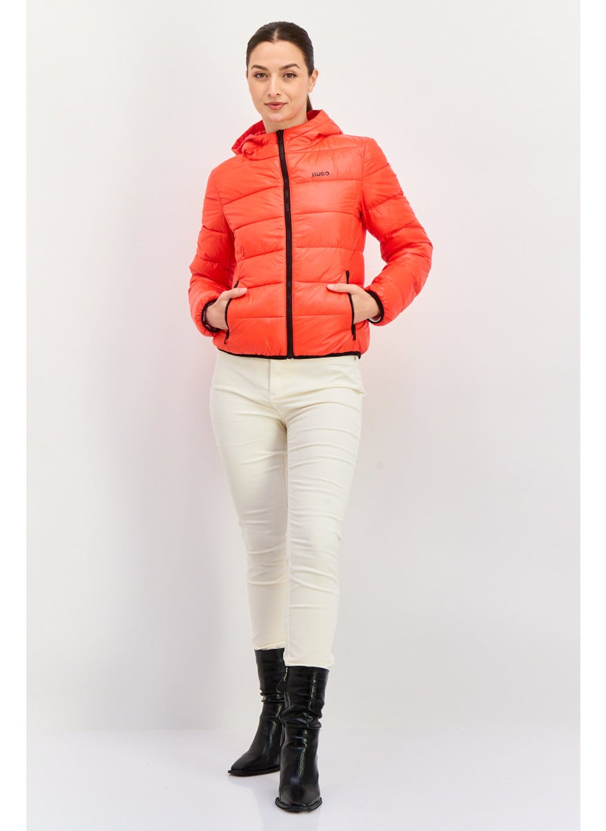 HUGO BOSS Women Quilted Puffer Jacket, Red  - Image 4
