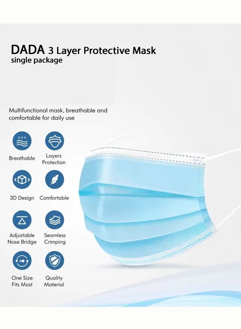 Dada قناع دادة للوجه فردي أزرق، معبأ بشكل فردي - Image 4