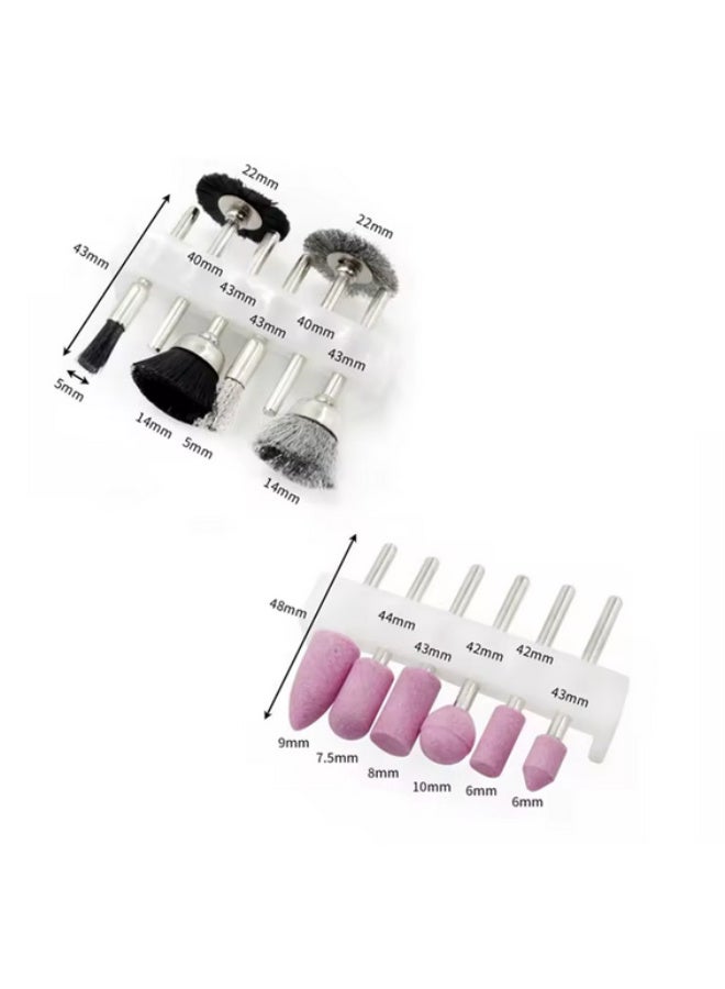 12-piece sanding and grinding bit set with 1/4-inch hinges for cleaning and polishing metals and hard plastics - Image 1