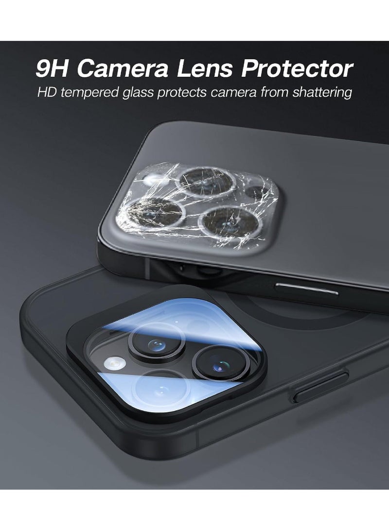 روك بو تنطبق على فون 14 برو حالة الهاتف مع كاميرا معدنية حامل [ المدمج في عدسة الكاميرا حامي 9H ] [ متوافق مع magsafe ] الصف العسكرية صدمة برهان شبه شفافة غير لامع المغناطيسي حالة الهاتف المحمول - Image 2