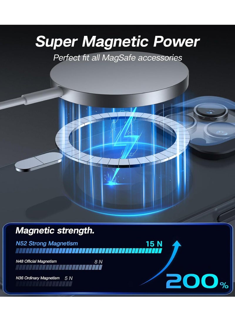 روك بو تنطبق على فون 14 برو حالة الهاتف مع كاميرا معدنية حامل [ المدمج في عدسة الكاميرا حامي 9H ] [ متوافق مع magsafe ] الصف العسكرية صدمة برهان شبه شفافة غير لامع المغناطيسي حالة الهاتف المحمول - Image 4